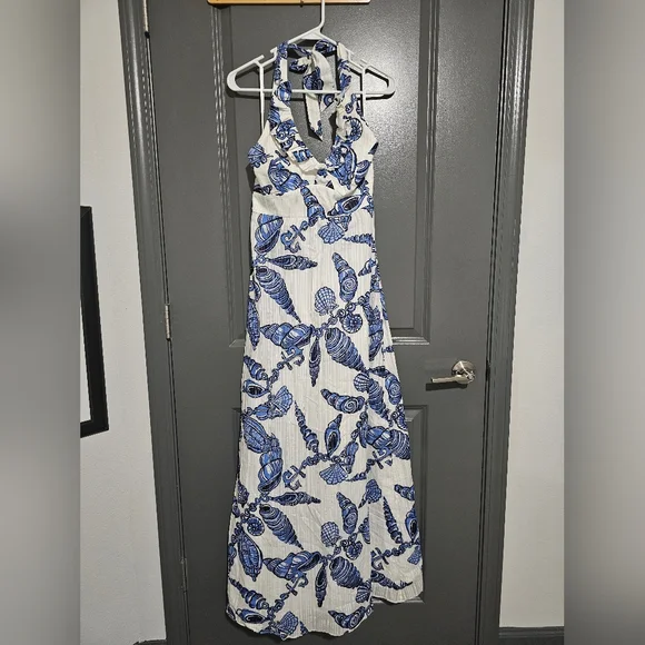Lilly Pulitzer Nefertiti Halter Maxi Dress "Fallin' in Love" Sz 4 - Picture 2 of 10